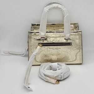 Marc Jacobs H708L01SP22 Metallic Mini Crinkle Cruiser Satchel Light Gold